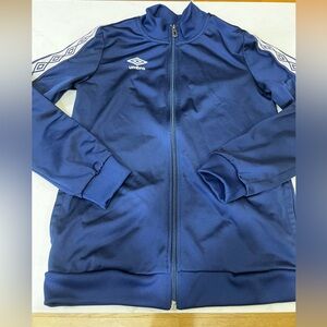 Umbro Boys Navy Blue Geometric Track Jacket Large (12/14) 100% Polyester